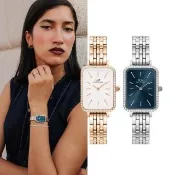 【Daniel Wellington】DW 手錶 Quadro Lumine Bezel 20X26mm星環珠寶式鎏金方錶-兩色任選(DW00100670)
