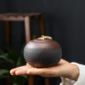 協貿國際日用品生活2館 紫陶茶葉罐家用茶葉包裝陶瓷儲茶罐大茶倉普洱茶罐密封迷你醒茶罐