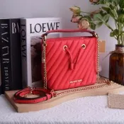 MICHAEL KORS SURI斜紋車線迷你兩用水桶包(紅)