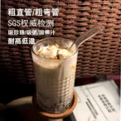 💥桃園倉出貨💥20CM大口徑高硼硅玻璃吸管耐熱耐用專用非一次性果汁珍珠奶茶管
