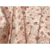 美國 老布 粉系 豆沙粉 水墨花 純棉 棉布 103cm x 117cm 布料 一塊