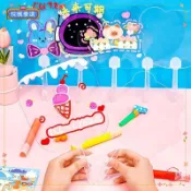 💕台灣💕DIY透明手扇 空白咕卡扇 學生手繪小扇子 兒童異形塗鴉繪畫扇子