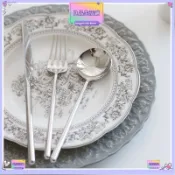🌷臺灣熱賣🌷法復古灰陶瓷餐具碗盤裝飯碗湯碗深盤魚盤
