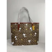 Coach經典史努比印花city托特包