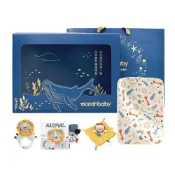 【蝦皮直營】Oceanbaby 獅王新生兒禮盒 (附提袋) 禮盒組 彌月禮 寶寶 育兒 手搖鈴 布書 安撫巾 尿布墊