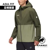 【Mammut長毛象】Linard Light HS Hooded Jacket AF Men 輕量防風防水連帽外套 沼澤綠/深沼澤綠 男款 #1010-31950