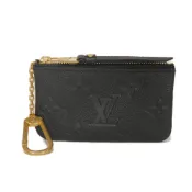 【DOKODEMO】二手LOUIS VUITTONPochette Cle 手拿包，現款，LV 標誌，花卉壓紋，黑色，金色鑰匙扣，零錢包，迷你錢包，Monogram Empreinte Noir 印花，零錢包，M80879
