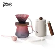 BINCOO 微醺玫瑰手沖咖啡壺套裝 手磨咖啡機全套 過濾杯分享壺器具 500ML