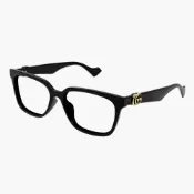 【GUCCI 古馳】方形膠框光學眼鏡(GG1537OK-001 GG LOGO系列)