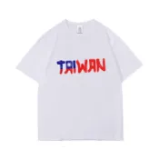 台灣 國慶 應援 紀念T 我愛台灣 TW 雙十國慶 美式寬鬆T恤 水洗棉短T 衣服 短袖上衣 文字 潮T 可愛 潮流