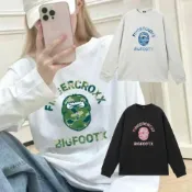 (店+)Fingercroxx FGXX BAPE A BATHING APE 迷彩猿人頭彩色LOGO 長袖上衣 衛衣 長TEE