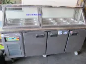 **福康冷凍餐飲設備** (已售出)中古 6尺冰品沙拉吧展示冰箱.氣冷式水果台.剉冰刨冰工作台