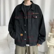 男士牛仔外套 春秋季炸街上衣 韓版潮流休閑棒球服夾克男裝【不二雜貨】