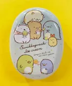 【震撼精品百貨】角落生物 Sumikko Gurashi SAN-X 角落小夥伴陀圓形鐵盒/收納盒-藍綠#69436 震撼日式精品百貨