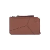 【LOEWE 羅威】Puzzle Edge 經典小牛皮長形拉鍊零錢包/卡片夾(布朗尼色)