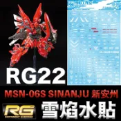 鋼普拉 eye攝影 【鋼普拉】雪焰水貼 BANDAI 鋼彈 RG 1/144 #22 MSN-06S SINANJU 新安州
