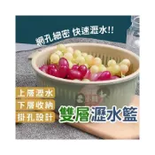 (店+)【琳媛小舖】雙層瀝水籃 瀝水籃 洗菜盆 瀝水盆 保鮮籃 收納盆 洗菜籃 北歐撞色 蔬果盆 水盆 濾水盆 水果盆 PP085