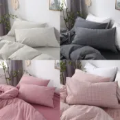 華成 百搭純色枕套純棉48*74CM枕套2只入加大50*80枕頭套大號51*91枕套一對裝加大號枕皮枕套