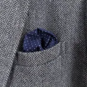 Pocket Square - Blue Polka Dot