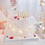 高雄現貨✨ LOVE 情人節鑲鑽 壓克力插牌 蝴蝶結 告白蛋糕 白紗 珍珠裝飾  我愛你 求婚蛋糕 婚禮裝飾 蝴蝶結