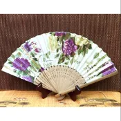 現貨夏季日本和風絹布扇子 竹片折扇 古典小扇子