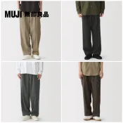 【MUJI 無印良品】男速乾打褶寬版褲