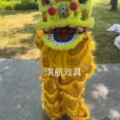 台灣出貨兒童舞獅道具醒獅小南獅獅錶演舞獅子的獅子頭套裝玩具