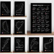 現代世界賽車電路海報版畫紐博格林 Sarthe Nordschleife 帆布繪畫牆壁藝術圖片室車庫裝飾
