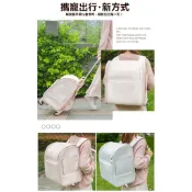 【跟屁蟲の王國】日韓寵物拉桿箱 外出便攜 大容量貓包 牛津布 拉桿貓包 折疊寵物包(77)