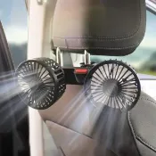 【KEYIE】車用後座雙頭風扇 車載風扇 汽車電風扇 車內空調扇 F4207(360度無死角調節)