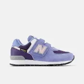 【NEW BALANCE】574 中童 運動休閒鞋 寬楦 復古鞋 麂皮 魔鬼氈 藍紫(P57422X)