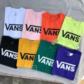  【Sharkhead】現貨特價 芥末黃 Vans Logo Tee 基本款 黑 白 短袖 短t 圓領 橘 黑