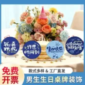 桌牌 客製化立牌 男生生日桌牌裝飾創意定製佈置道具生日快樂氛圍感十足王子拍照