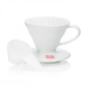 (店+)【HARIO】V60 陶瓷濾杯 VDC-01W/02W 白色 有田燒 日本製『93 coffee wh(手沖咖啡 錐型濾杯)
