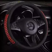 【威力鯨車神】頂級純皮製方向盤套/真皮純手工/編織款_M號 38CM