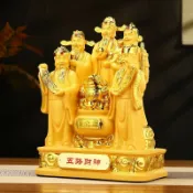 百家樂百貨市場 五路財神爺擺件招財金蟾聚寶盆家用供奉神像客廳店鋪喬遷開業禮品