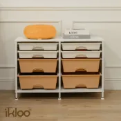 【ikloo】暖心木質雙排抽屜收納櫃