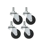 (店+)【AXL Global】2吋TPR靜音彈力輪 3分牙萬向輪 傢俱層架替換輪(可用於25.4MM鐵管/螺絲活動輪/收納架工具椅輪子)