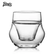 BINCOO 雙層玻璃咖啡杯 手沖品鑒聞香杯 意式濃縮杯 加厚萃取杯 110ML