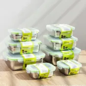 (店+)【JOEKI】304不鏽鋼保鮮盒-長方1800ML帶蓋密封飯盒 餐盒 外帶盒 304便當盒 不鏽鋼保鮮盒