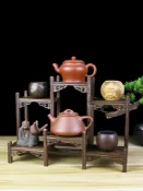 協貿國際日用品生活館 紅木實木紫砂壺架子茶具架茶架小博古架雞翅木多寶閣展示架底座架