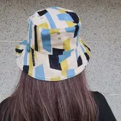 吱吱札札/手工雙面漁夫帽-大藝術家-黃