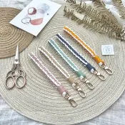 Macrame 雙色水滴夾扣 手機吊繩 手腕鏈