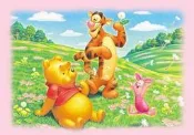 108-866 絕版 108片日本拼圖 卡通 動畫 電影 迪士尼 Winnie the Pooh 小熊維尼 花 草地