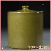 🔥熱銷新款米缸 陶瓷米缸 米桶 儲米桶 五穀收納桶 麵粉缸 景德鎮陶瓷器帶蓋米缸茶葉末直筒缸酒墰缸水缸儲物罐10斤20
