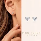 IS DIAMOND IGI 100分 最白D VS 鑽石耳環 愛心 心形(培育鑽石)