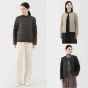 【MUJI 無印良品】女輕量羽絨可攜式無領外套(黑色/淺米/煙燻粉/深棕)