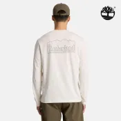 Timberland 男款白色圖案長袖T恤|A2CM8CM9