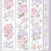 【限時特賣】 清新花卉薔薇花膠帶 貼紙與紙PET貝殼光手帳 膠帶素材薔薇園 手帳膠帶 pet膠帶 貼紙 和紙膠帶 貼畫