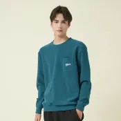 【ELLE ACTIVE】男款 胸前口袋大學T-綠色(EA24A2M1403#45)